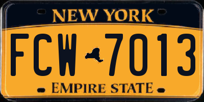 NY license plate FCW7013