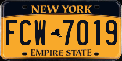 NY license plate FCW7019