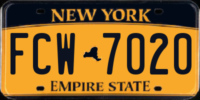 NY license plate FCW7020