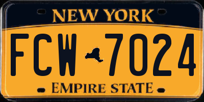 NY license plate FCW7024