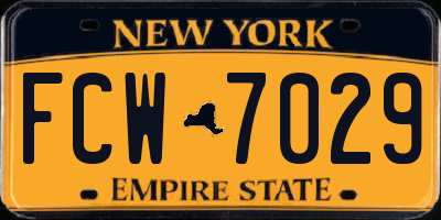 NY license plate FCW7029
