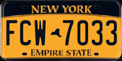 NY license plate FCW7033