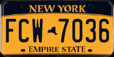 NY license plate FCW7036
