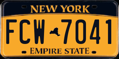 NY license plate FCW7041