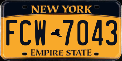 NY license plate FCW7043