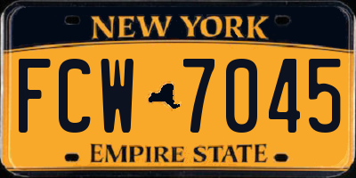 NY license plate FCW7045