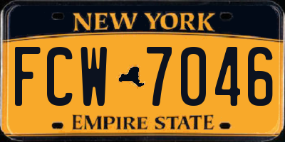 NY license plate FCW7046