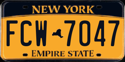 NY license plate FCW7047