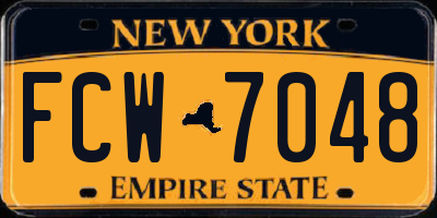 NY license plate FCW7048
