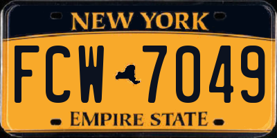 NY license plate FCW7049