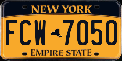 NY license plate FCW7050