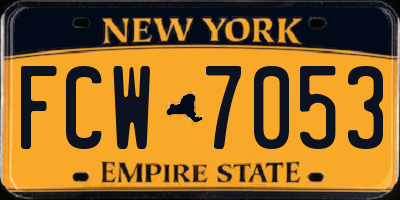 NY license plate FCW7053