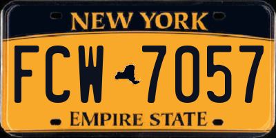 NY license plate FCW7057