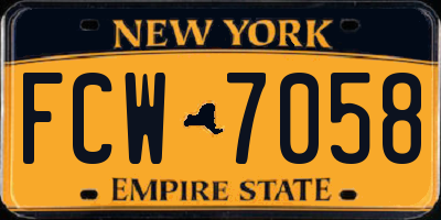 NY license plate FCW7058