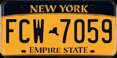 NY license plate FCW7059