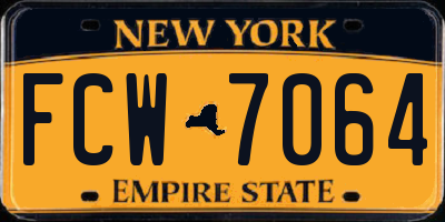 NY license plate FCW7064
