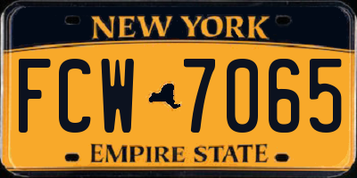 NY license plate FCW7065