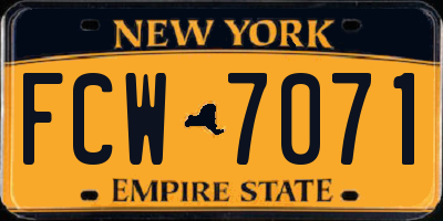 NY license plate FCW7071