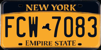 NY license plate FCW7083