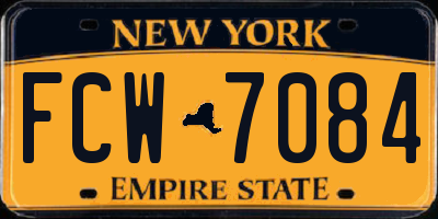 NY license plate FCW7084