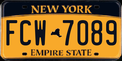 NY license plate FCW7089