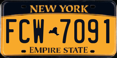 NY license plate FCW7091