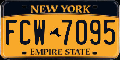 NY license plate FCW7095