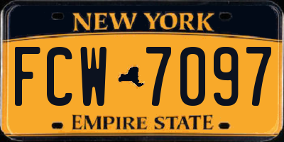 NY license plate FCW7097
