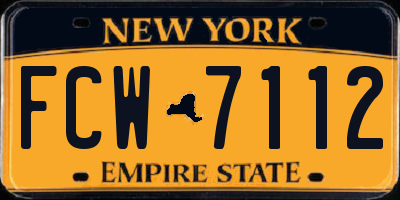 NY license plate FCW7112