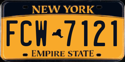 NY license plate FCW7121