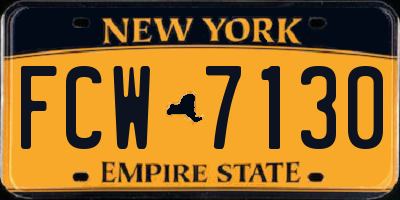NY license plate FCW7130