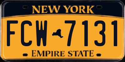 NY license plate FCW7131