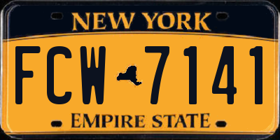 NY license plate FCW7141