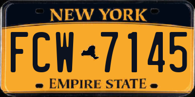 NY license plate FCW7145