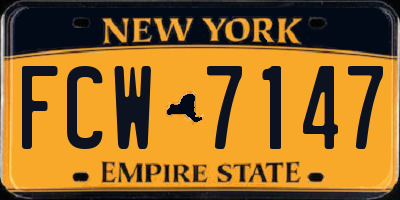 NY license plate FCW7147