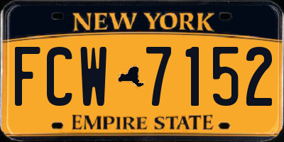 NY license plate FCW7152