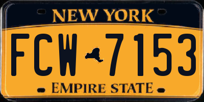 NY license plate FCW7153