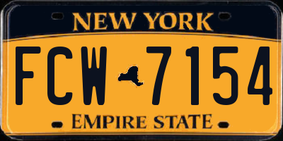 NY license plate FCW7154