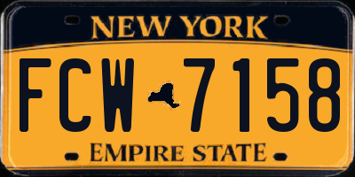 NY license plate FCW7158