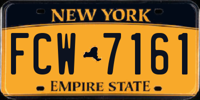 NY license plate FCW7161