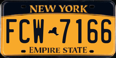 NY license plate FCW7166