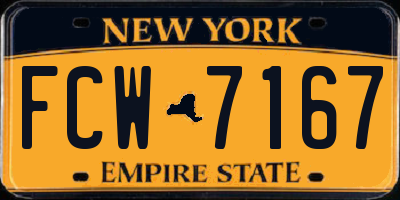 NY license plate FCW7167