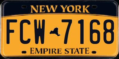 NY license plate FCW7168