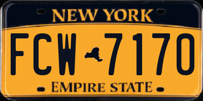 NY license plate FCW7170