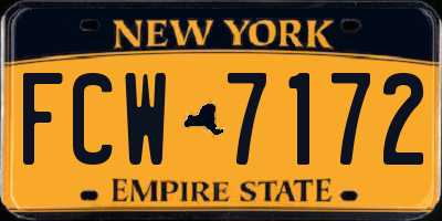 NY license plate FCW7172