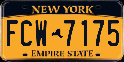 NY license plate FCW7175