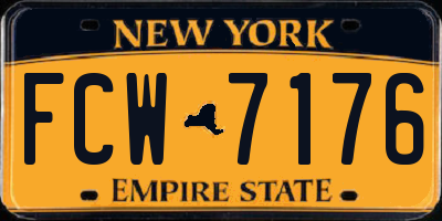 NY license plate FCW7176