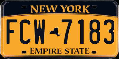 NY license plate FCW7183