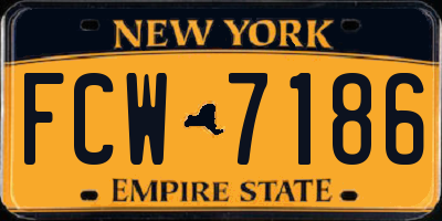NY license plate FCW7186