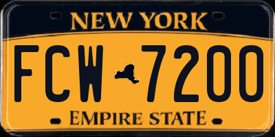 NY license plate FCW7200